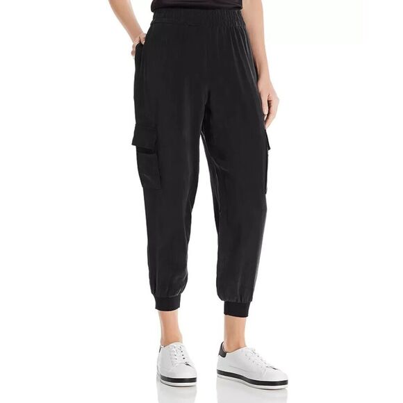 Alice + Olivia Women's Size XS Black Jersey Knit Cargo Jogger Pull On Sweatpants - Picture 3 of 11